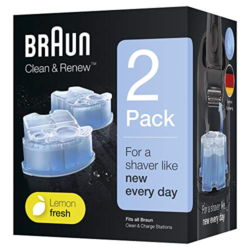 Braun Clean&Renew Cartuchos de recarga para afeitadora eléctrica hombre, 2 unidades, compatibles con todos los centros SmartCare Y Clean&Charge Braun Clean&Renew Cartuchos de recarga para afeitadora eléctrica hombre, 2 unidades, compatibles con todos los centros SmartCare Y Clean&Charge