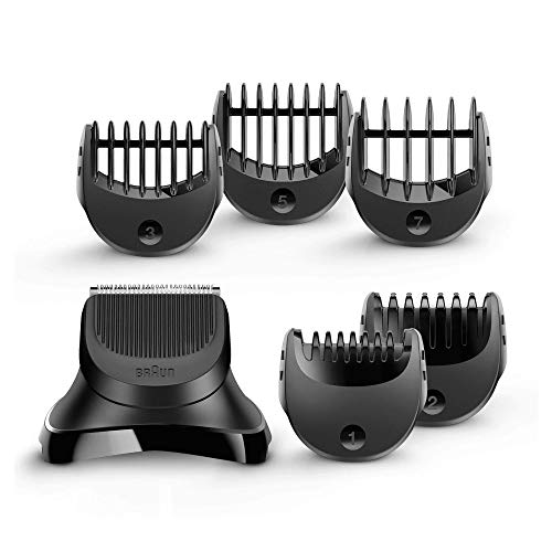 Braun Series 3 - Pack con cabezal de recortadora de barba y 5 peines BT32, compatible con afeitadora eléctrica Series 3, color negro