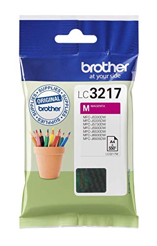 Brother LC3217M Cartucho de tinta magenta original para las impresoras MFCJ5330DW, MFCJ5730DW, MFCJ5930DW, MFCJ6530DW, MFCJ6930DW y MFCJ6935DW duración estimada hasta 550 páginas (ISO/IE 24711)