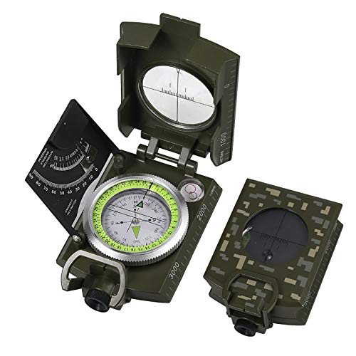 Brujula con Clinometro Brujula Orientación Camuflaje Brujula Profesional Metalica Impermeable IP65 con Bolsa de Transporte para Acampada Senderismo Montañismo Trekking Caza Geografia Brujula con Clinometro Brujula Orientación Camuflaje Brujula Profesional Metalica Impermeable IP65 con Bolsa de Transporte para Acampada Senderismo Montañismo Trekking Caza Geografia