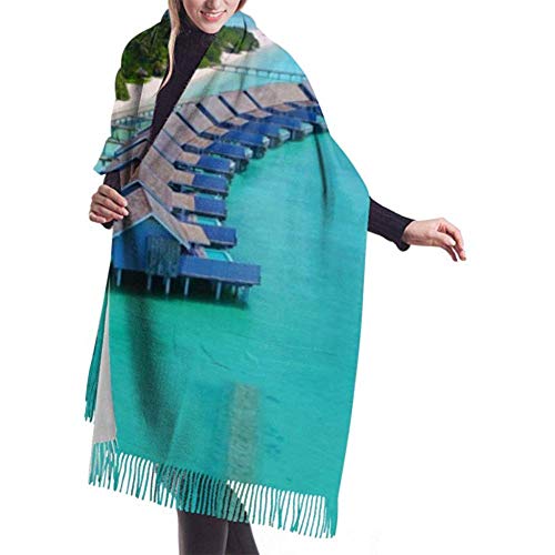 Bufanda De Invierno Para Mujer Cachemira Feel Vista Aérea Water Bungalow Bufandas De Mar Azul Elegante Chal Wraps Bufandas De Manta Suave Y Cálida Para Mujeres Bufanda De Invierno Para Mujer Cachemira Feel Vista Aérea Water Bungalow Bufandas De Mar Azul Elegante Chal Wraps Bufandas De Manta Suave Y Cálida Para Mujeres