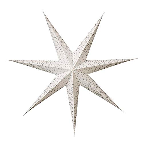 Bungalow Star - Estrella Decorativa de Papel, Estrella de Navidad, Estrella de Estrellas, diámetro de 80 cm, Color Plateado y Blanco, para Abrir Bungalow Star - Estrella Decorativa de Papel, Estrella de Navidad, Estrella de Estrellas, diámetro de 80 cm, Color Plateado y Blanco, para Abrir