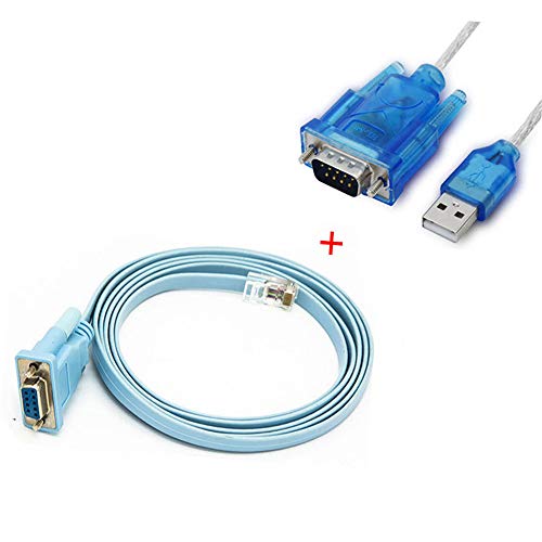 Cable De Consola Cisco Rs232 A Usb Y Cable Serie Rj45 A Db9 Para Dispositivos Cisco, Estable, De Alta Velocidad Y FáCil De Instalar (1.8M + 1M)