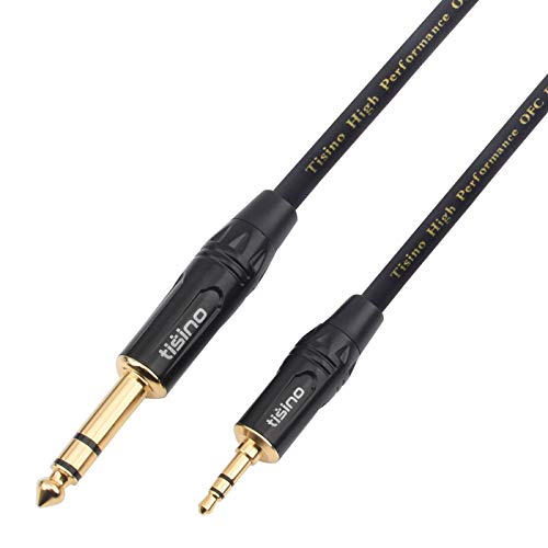 Cable estéreo DISINO 1/8 a 1/4 de alta resistencia de 3,5 mm Mini Jack TRS a 6,35 mm Jack TRS cable de interconexión de audio