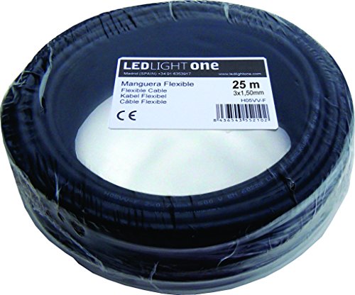 Cable H05VV-F Manguera 3x1,5mm 25m (Negro)