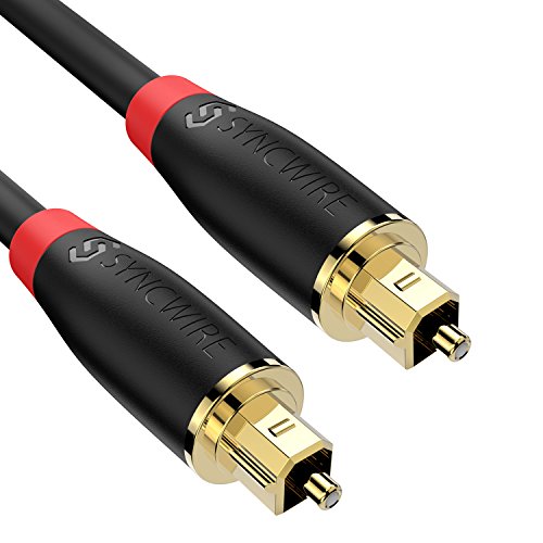 Cable Óptico – Syncwire 1.8M Audio Óptico Flexible de Puerto Toslink con Tejido de nylon y Conectores Recubiertos con Oro de 24 Quilates para la Soundbar, TVs, PS4, X-Box, DVD/CD, Home Theater y más