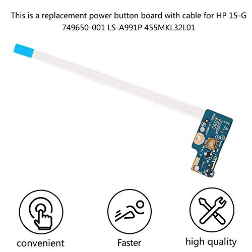CamKpell Placa del botón de Encendido con Cable para HP 15-G 749650-001 LS-A991P 455MKL32L01 Accesorios de reparación Super Deals - Azul