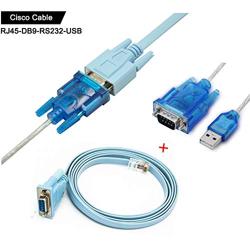 Cisco Cable De La Consola Cable Serie Rj45 a DB9 y RS232 a USB (2 en 1) Para El Dispositivo De Cisco 1.8m + 1M