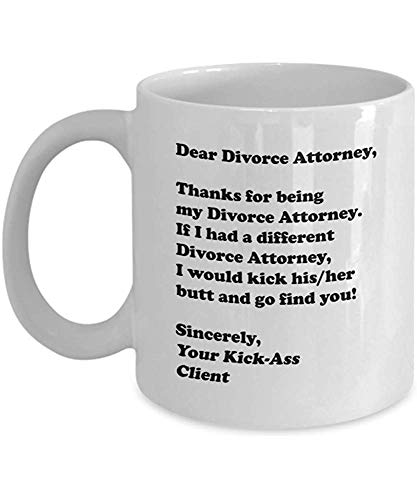 Coffee Mug Estimado Abogado De Divorcios Divertido Lindo Mordaza Gracias Abogado De Anulación Matrimonio Atty Bufete De Abogados Despacho Derecho Civil Agradecimiento De Kick Ass Cliente Taza De