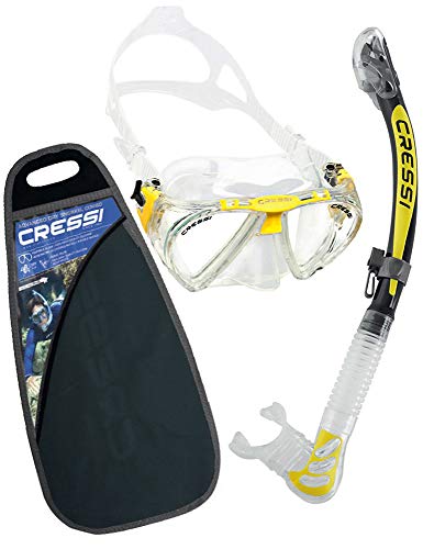 Cressi C/Set Penta + Alpha/ud Pack de Snorkel, Unisex, Transparente/Amarillo, Talla Única Cressi C/Set Penta + Alpha/ud Pack de Snorkel, Unisex, Transparente/Amarillo, Talla Única