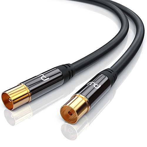 CSL - 2m Cable de Antena HQ HDTV Premium Factor de blindaje 135 dB Resistencia 75 ohmios - coaxial Coax Full HD - Clavija coaxial Macho en Acoplamiento Coax Clavija Macho en Conector Hembra - Negro CSL - 2m Cable de Antena HQ HDTV Premium Factor de blindaje 135 dB Resistencia 75 ohmios - coaxial Coax Full HD - Clavija coaxial Macho en Acoplamiento Coax Clavija Macho en Conector Hembra - Negro