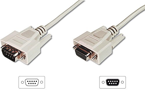 DIGITUS 10.0m D-Sub9 - Cable de Serie (Beige, 10 m, D-Sub9, D-Sub9, Male Connector/Female Connector)