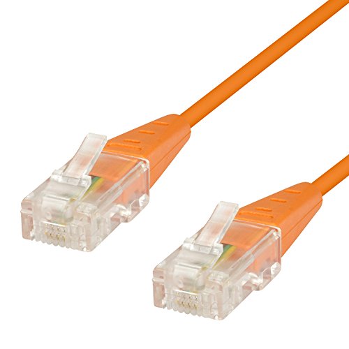 ecabo 10076 1,5 m ISDN – Cable de 2 Conectores RJ45 – Conector Cable – Cable Modular – Western Conector – 4 Conductores – Cable Redondo para teléfono de fax módem Naranja