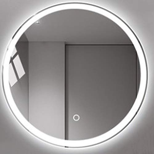 Espejo-espejo de baño, espejo redondo Lámpara LED montado en la pared interruptor táctil inteligente espejo de baño, antiniebla 5MM espejo de plata sin cobre WZP/A / 70cm