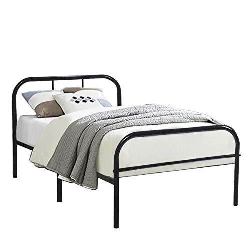 Estructura de Cama Completa de Metal Estilo Industrial con Cabecero Somier (90cmx190cm)