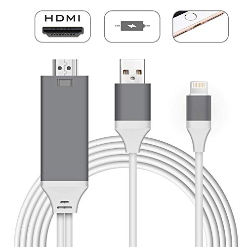 Geabon Phone a Cable Adaptador HDMI, 6.6ft Cable Phone a HDMI, Digital Phone HDMI Cable Soporta HDTV 1080p para Phone XS MAX XR X 8 7 6 Plus 5s 5, Pad, Pod a TV Projector Monitor Geabon Phone a Cable Adaptador HDMI, 6.6ft Cable Phone a HDMI, Digital Phone HDMI Cable Soporta HDTV 1080p para Phone XS MAX XR X 8 7 6 Plus 5s 5, Pad, Pod a TV Projector Monitor
