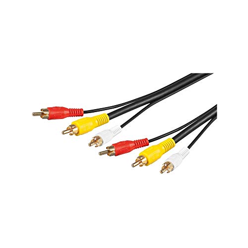 Goobay AVK 201-1500 15.0m cable de vídeo compuesto 15 m 3 x RCA Negro - Cables de vídeo compuesto (15 m, 3 x RCA, 3 x RCA, Negro, Macho/Macho)