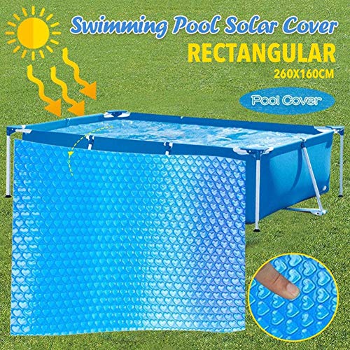 Goodtimera - Lona de protección para piscina tubular, cubierta de piscina rectangular, lona de burbujas, piscina tubular, funda antilluvia – azul
