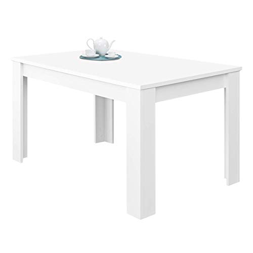 Habitdesign 004586A - Mesa de Comedor Extensible, Mesa salón o Cocina, Acabado en Color Blanco Artik, Modelo Kendra, Medidas: 140-190 cm (Largo) x 75 cm (Ancho) x 78 cm (Alto)