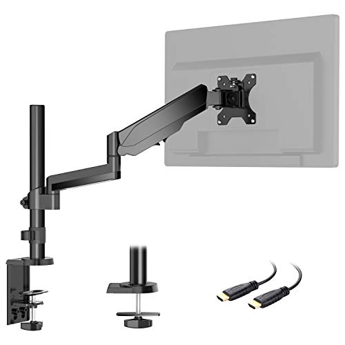 HUANUO Soporte Monitor Ajustable en Altura, Brazo Giratorio de Resorte de Gas 360 ° para Pantalla de 13 a 32 Pulgadas, 2 Opciones de Montaje HUANUO Soporte Monitor Ajustable en Altura, Brazo Giratorio de Resorte de Gas 360 ° para Pantalla de 13 a 32 Pulgadas, 2 Opciones de Montaje