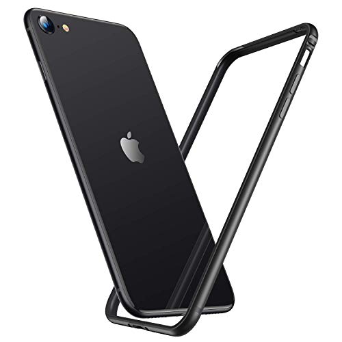 iPhone 7 Hülle, iPhone 8 Hülle, RANVOO Bumper Hülle Aluminium Rahmen + Innen Gepolstert TPU Metall Bumper Case for iPhone 7/8 4,7 Zoll,Schwarz