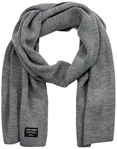 JACK & JONES Jacdna Knit Scarf Noos Bufanda, Gris (Grey Melange Grey Melange), Talla Única para Hombre