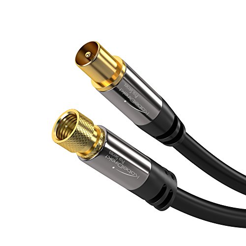 KabelDirekt 1m Cable TV Sat (75 Ohm, HDTV, Conector F a Conector coaxial, Cable coaxial soporta HDTV, DVB-T2, DVB-C, DVB-S, TV y Radio) Pro Series KabelDirekt 1m Cable TV Sat (75 Ohm, HDTV, Conector F a Conector coaxial, Cable coaxial soporta HDTV, DVB-T2, DVB-C, DVB-S, TV y Radio) Pro Series