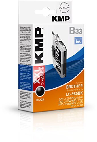 KMP B33 - Cartucho de Tinta Brother LC985BKBP, Color Negro