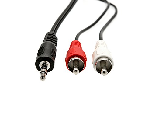 KnnX 28021 | Cable de Audio | Longitud 0,5m | Conector estéreo de 3,5mm Macho a 2 Conectores RCA Phono Macho