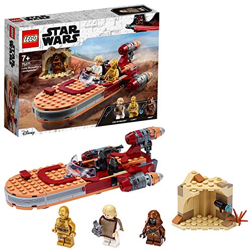 LEGO Star Wars - Speeder Terrestre de Luke Skywalker, Juguete de Construcción de la Película Guerra de las Galaxias, Incluye Minifiguras de Luke y C-3PO (75271)