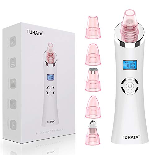 Limpiador de Poros,TURATA Eliminador de Puntos Negros 5 Niveles de la succión Ajustable con USB Carga Portátil para Eliminación de Espinillas y Acné,5 cabezas reemplazables kit eliminación (Rosa) Limpiador de Poros,TURATA Eliminador de Puntos Negros 5 Niveles de la succión Ajustable con USB Carga Portátil para Eliminación de Espinillas y Acné,5 cabezas reemplazables kit eliminación (Rosa)
