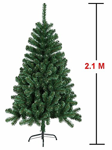 MCTECH 210 cm Árbol de Navidad con soporte - Artificial árboles Árbol de decoración de PVC verde (210 cm)