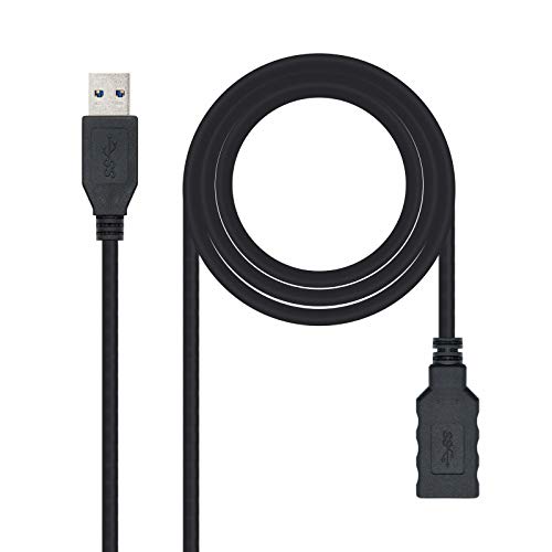 NANOCABLE 10.01.0902-BK - Cable USB 3.0 Prolongador, Tipo A/M-A/H, Macho-Hembra, Negro, 2 m NANOCABLE 10.01.0902-BK - Cable USB 3.0 Prolongador, Tipo A/M-A/H, Macho-Hembra, Negro, 2 m