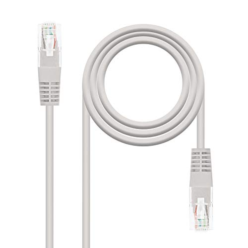 NANOCABLE 10.20.0405 - Cable de Red Ethernet RJ45 Cat.6 UTP AWG24, 100% Cobre, Gris, latiguillo de 5mts