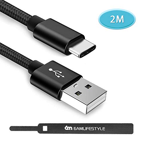 Nintendo Switch Cable 6amLifestyle Cable de Tipo C USB 3.0 (USB a C) para Nintendo Switch Game Pad (2M, Negro)