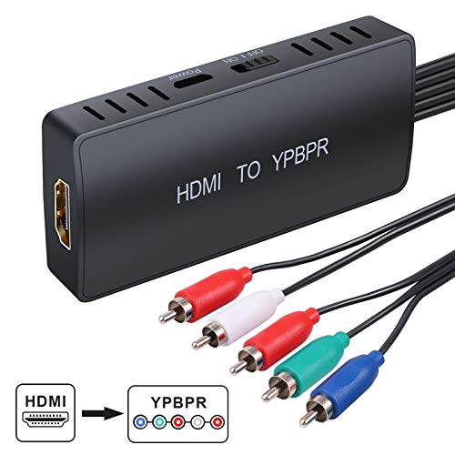 PROZOR HDMI a Componentes Video 1080p Convertidor HDMI a Ypbpr Adaptador HDMI a 5RCA RGB YPbPr con Cable de Componentes Video Para PS3 PS4 DVD Xbox 360 HDTV Monitor Proyector