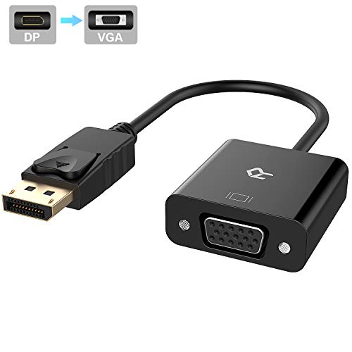 Rankie - Adaptador DisplayPort DP a VGA,1080P, Negro Rankie - Adaptador DisplayPort DP a VGA,1080P, Negro
