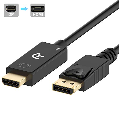 Rankie - Cable DisplayPort (DP) a HDMI, resolución 4K, 1,8m, Color Negro Rankie - Cable DisplayPort (DP) a HDMI, resolución 4K, 1,8m, Color Negro