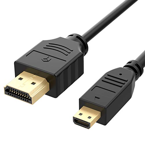 Rankie Cable Micro HDMI a HDMI, Alta Velocidad con Ethernet, 3D, 1080P, 2160P, 4K y Canal de Retorno de Audio, 1,8m, Negro Rankie Cable Micro HDMI a HDMI, Alta Velocidad con Ethernet, 3D, 1080P, 2160P, 4K y Canal de Retorno de Audio, 1,8m, Negro