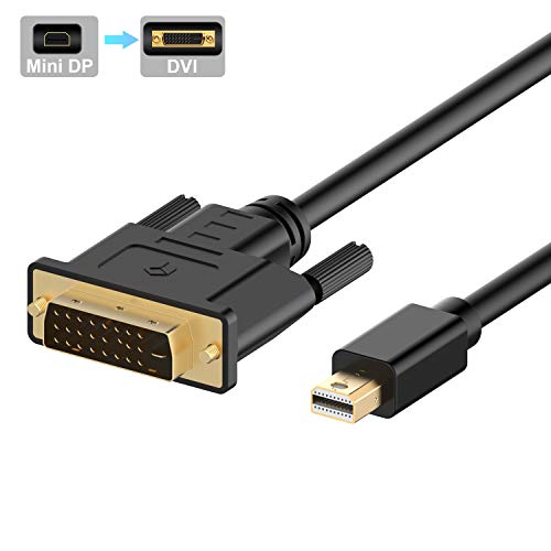 Rankie Cable Mini DisplayPort (Thunderbolt Port Compatible) a DVI, 1080P Full HD, 1,8 m, Negro