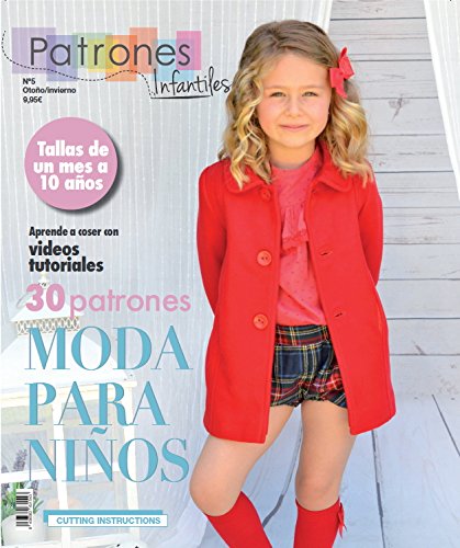 Revista patrones de costura infantil, nº 5. Moda Otoño-Inviervo, 30 modelos de patrones con tutoriales en vídeo (youtube) " niña, niño " Talla 1 mes a 10 años. Sewing instructions in English.