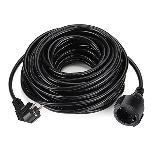 SIMBR Cable alargador de corriente IP20 H05VV Alargador cable de gran calidad 5m 10m 20m Color negro (20m) SIMBR Cable alargador de corriente IP20 H05VV Alargador cable de gran calidad 5m 10m 20m Color negro (20m)