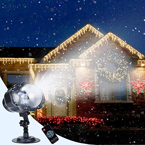Soontrans Proyector Navidad LED Nevadas con Control Remoto Proyector Interior y Exterior Impermeable IP65 Conveniente para la Fiesta, Navidad, Cumpleaños, Valentín, Boda