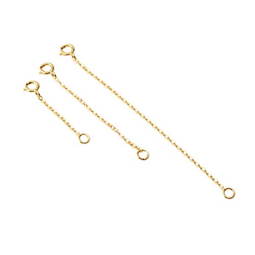 SUPVOX 3 unids Extensor de Cadena Collar de Joyería Broches y Cierres de Langosta para Collar Pulsera Fabricación de Joyas Suministros de Oro