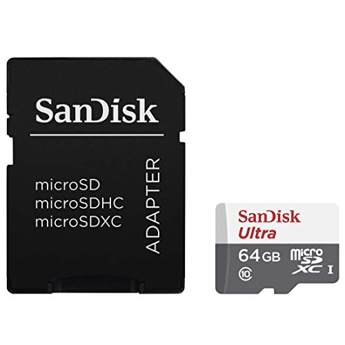 Tarjeta de Memoria SanDisk Ultra Android microSDXC de 64 GB + Adaptador SD con hasta 80 MB/s y Class 10
