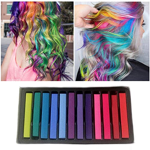 Tiza de Pelo, Cabello Tiza, Tiza para el Cabello, Coloración temporal Cabello, Hair Chalk Set, 12 Colores Temporal Tiza de Pelo No Tóxicas Lavables Color de Tiza Para Niños DIY Fiesta y Cosplay Tiza de Pelo, Cabello Tiza, Tiza para el Cabello, Coloración temporal Cabello, Hair Chalk Set, 12 Colores Temporal Tiza de Pelo No Tóxicas Lavables Color de Tiza Para Niños DIY Fiesta y Cosplay