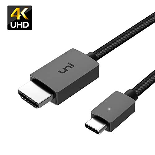 uni Cable USB C a HDMI, Cable USB Tipo C a HDMI (Compatible con Thunderbolt 3) hasta 4K, Compatible con iPad Pro 2018, MacBook, Samsung S20, Surface Pro 7, Huawei p40, Mate 30 y más - 3m uni Cable USB C a HDMI, Cable USB Tipo C a HDMI (Compatible con Thunderbolt 3) hasta 4K, Compatible con iPad Pro 2018, MacBook, Samsung S20, Surface Pro 7, Huawei p40, Mate 30 y más - 3m