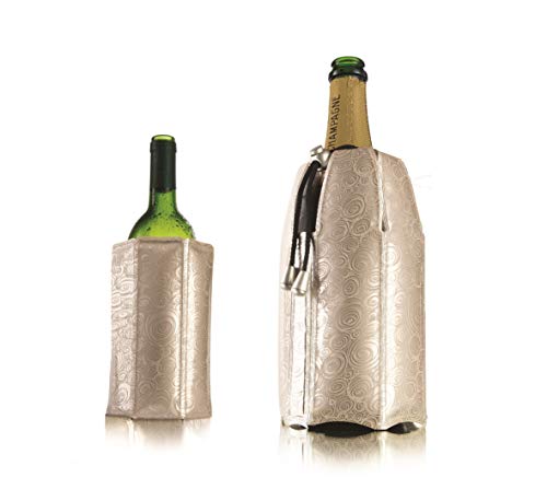 Vacu Vin 3887560 Enfriador Rápido para Botellas De Vino Y Cava, Plateado