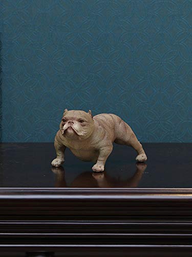 Winpavo Escultura Figurilla Estatuas Personalidad Creativa Simulación Resina Perro Adornos Bulldog Bully Dog ​​Modelo De Coche Joyería Modelo De Muñeca Decoración American Bully Dog