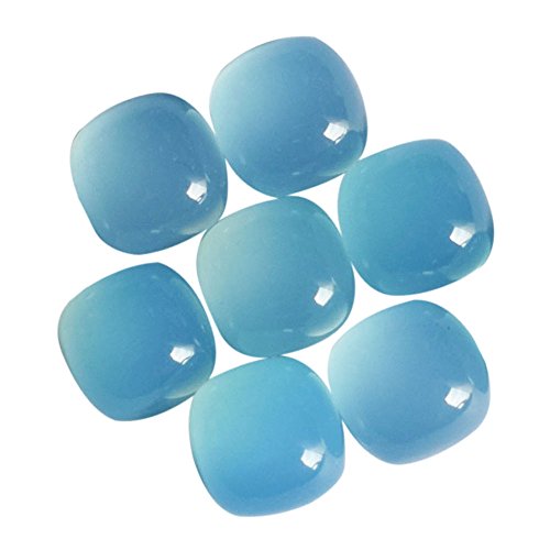 6 x 6 mm forma cuadrada, hermosa calcedonia azul 10 piezas lote de gemas, cabujón brasileño, calcedonia suave